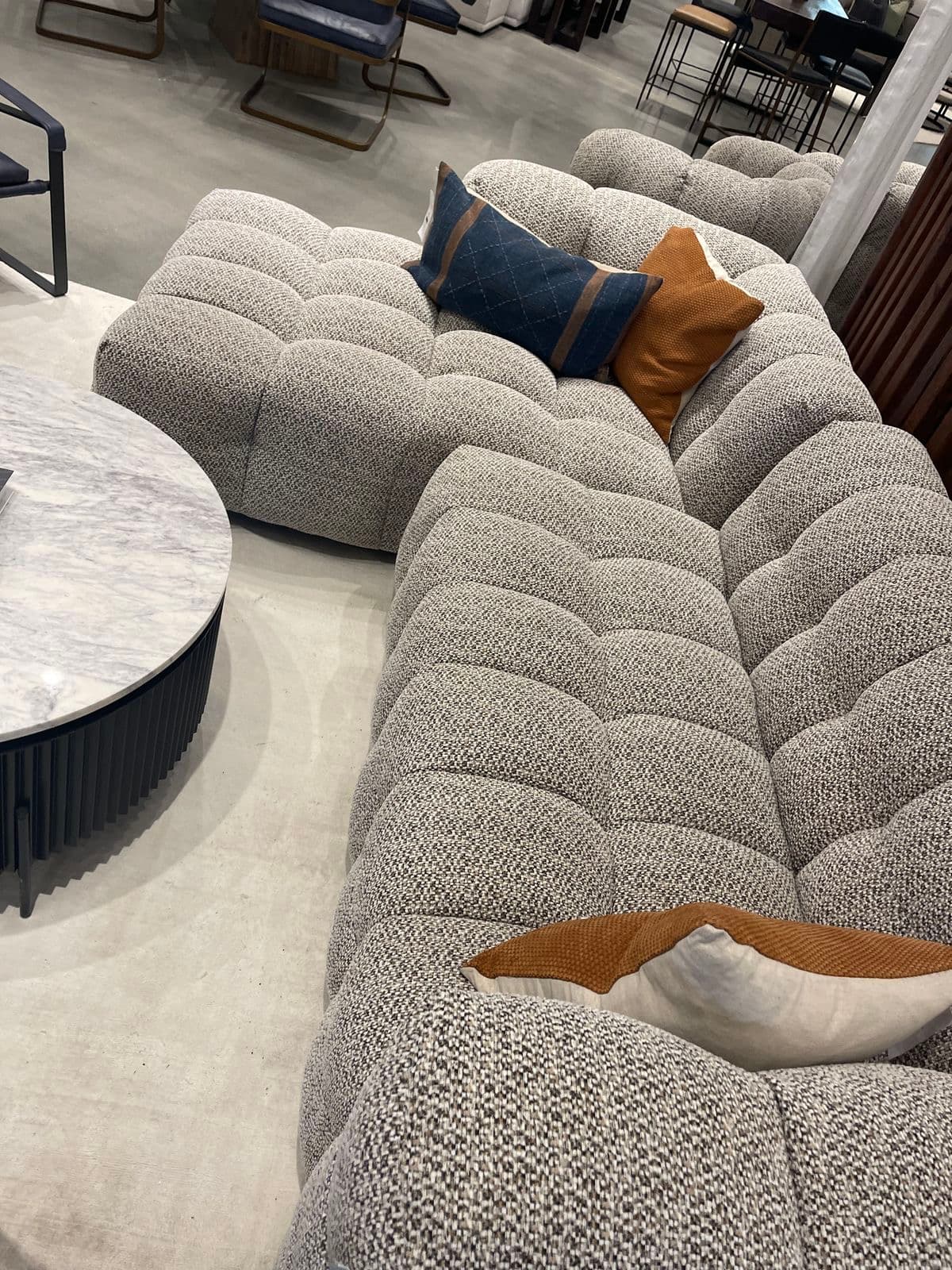 Grey Tweed Modular Sectional Sofa