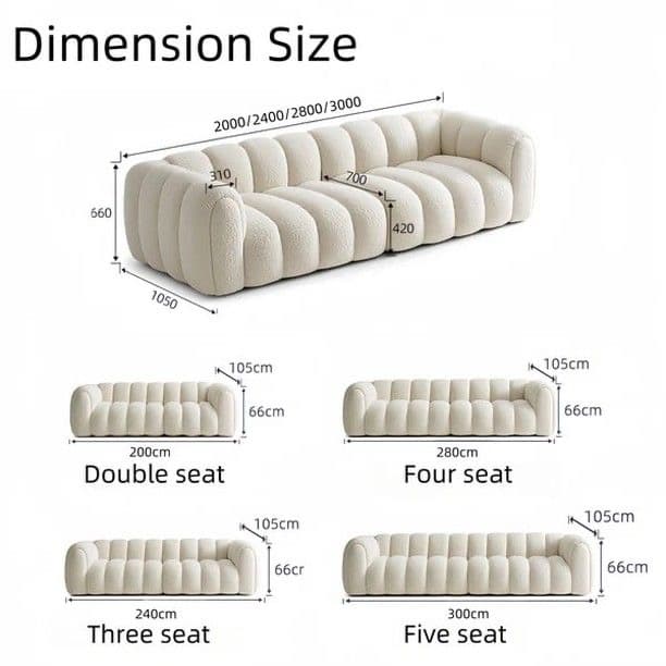 Cream Boucle Sofa – 2 to 5 Seats (made to order)
