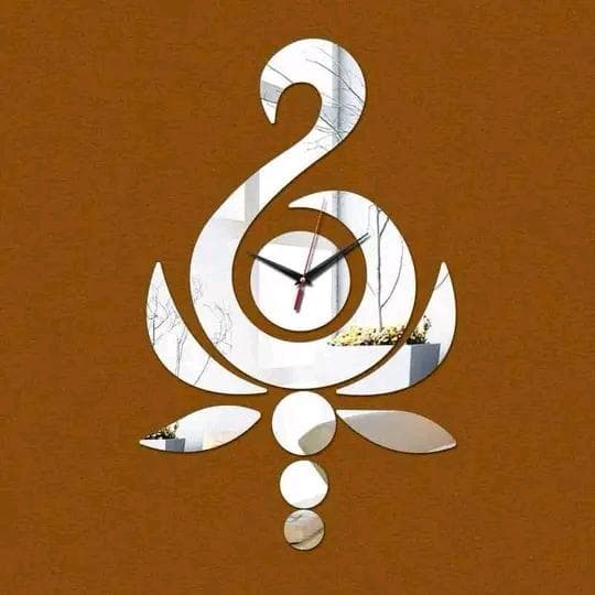 Silver Swan Mirror Wall Clock