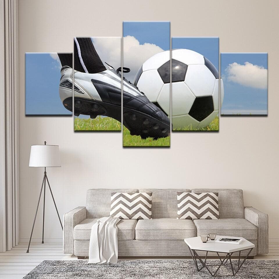 Football Boot & Ball – 5-Panel Canvas