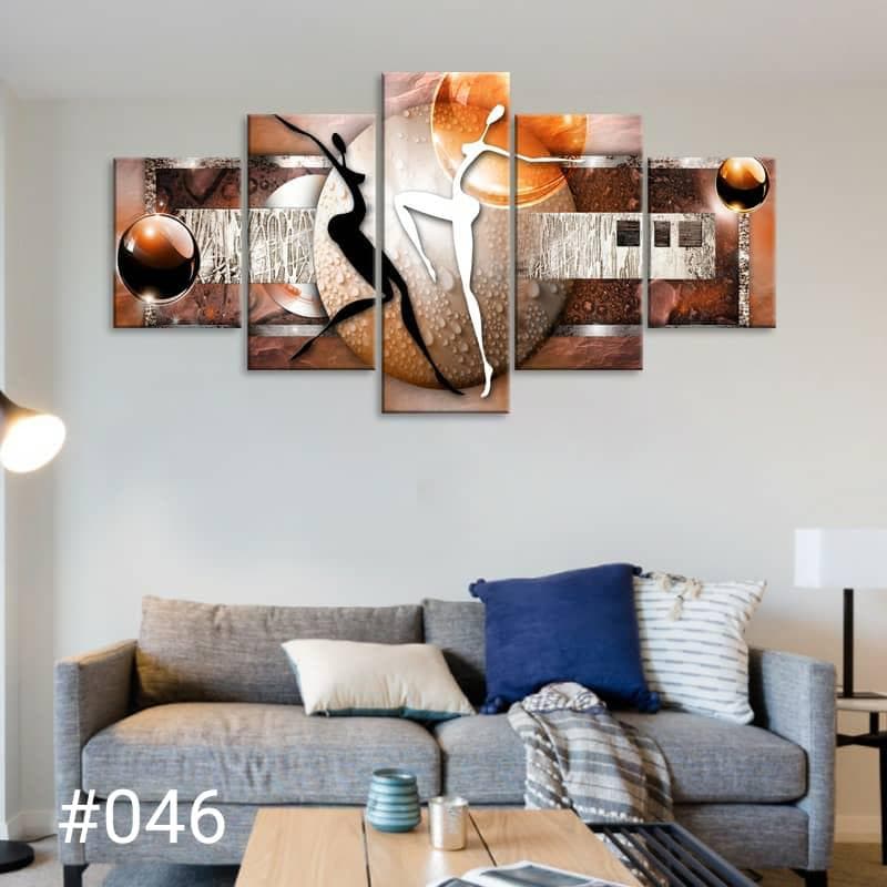 Abstract Dancers – 5-Panel Canvas